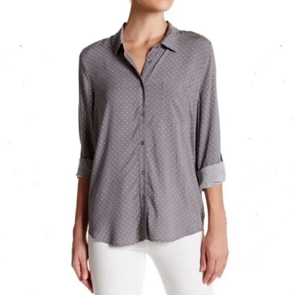 EUC Soft by Joie Annabella Grey Button Down Shirt Small